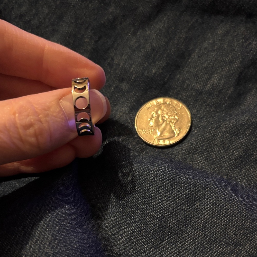 Silver Moon Phase Ring